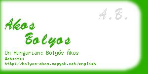 akos bolyos business card