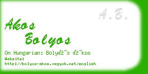 akos bolyos business card